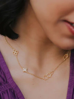 Shaya By CaratLane Vacay Mood Charm Necklace In Gold Plated 925 Silver