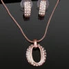 Estele Rose Gold Plated Beautiful Designer Pendant Set With Crystals For Women
