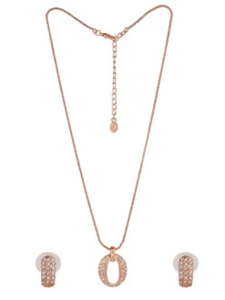 Estele Rose Gold Plated Beautiful Designer Pendant Set With Crystals For Women -Gemischtwarenladen Für Damenmode f813cf29499 RG NKER 3