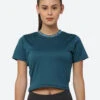 Fitleasure Women's Athleisure Green Crop Top -Gemischtwarenladen Für Damenmode f wtee02013 green 1 8ee59e63