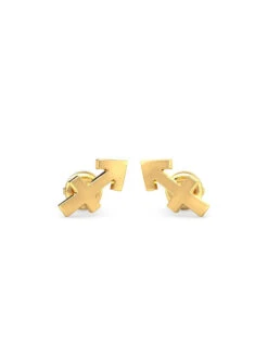 Candere By Kalyan Jewellers 18K Yellow Gold Sagittarius Stud Earring For Women