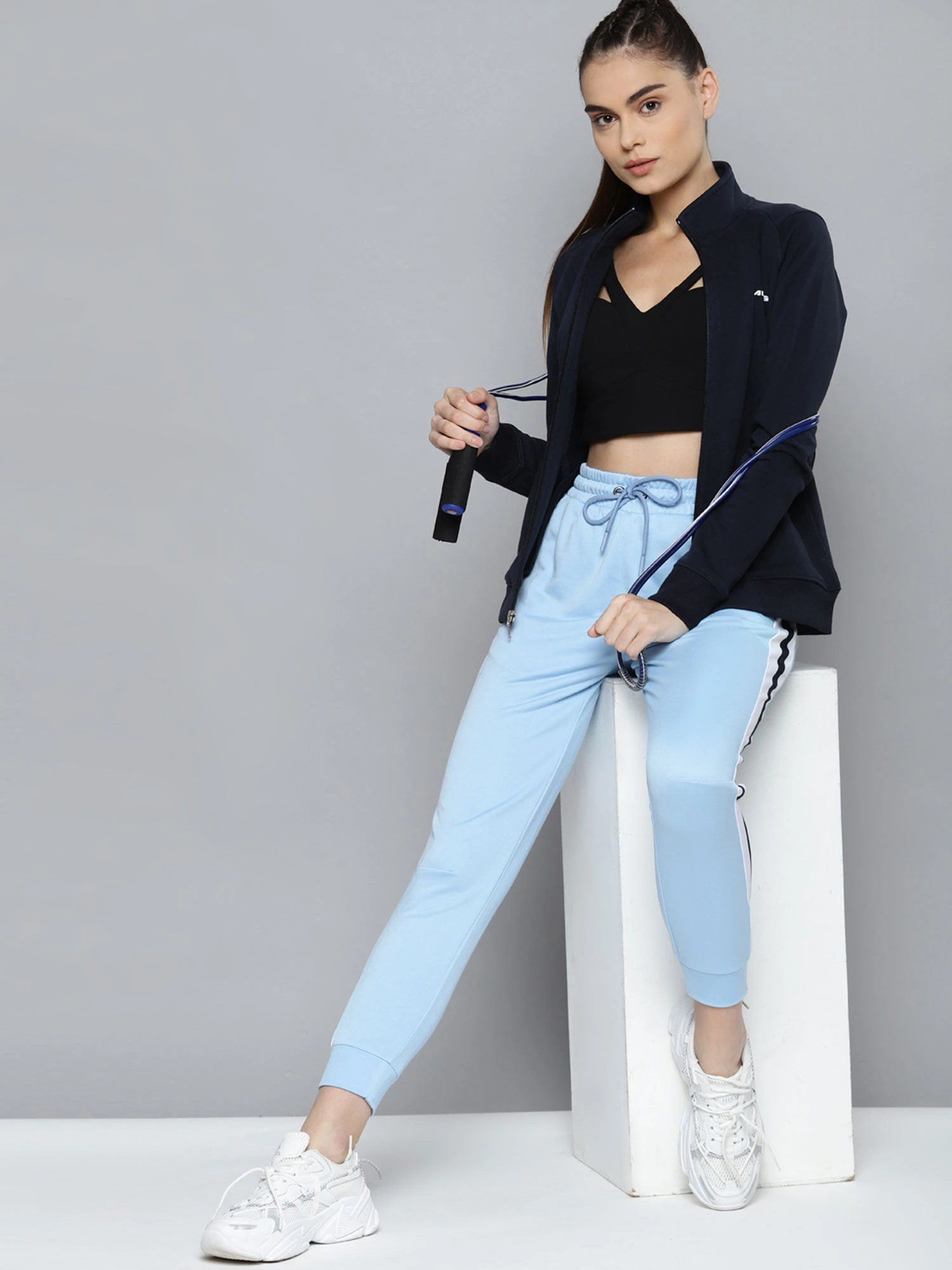 Alcis Women Navy Blue Sporty Jacket 7 Alcis Women Navy Blue Sporty Jacket – Bild 5