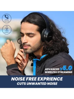 Lumiford Hd50 Wireless Over-Ear Headphones With Mic, FM Radio, Google/Siri Voice Assistance (Black) -Gemischtwarenladen Für Damenmode hd50black 4 7488377a