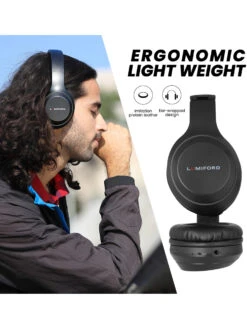 Lumiford Hd50 Wireless Over-Ear Headphones With Mic, FM Radio, Google/Siri Voice Assistance (Black) -Gemischtwarenladen Für Damenmode hd50black 6 eaf156e6