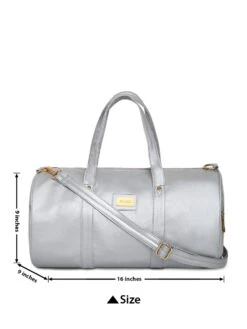 KLEIO Silver Unisex PU Leather Medium Luggage And Travel Bag -Gemischtwarenladen Für Damenmode ho7003kl ag 3