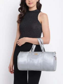 KLEIO Silver Unisex PU Leather Medium Luggage And Travel Bag -Gemischtwarenladen Für Damenmode ho7003kl ag 7