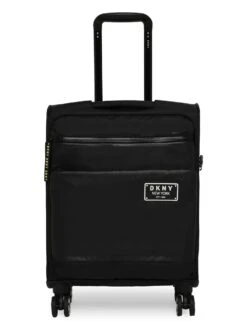DKNY GLOBE TROTTER Black Color Polyester Material Soft 20" Cabin Size Trolley