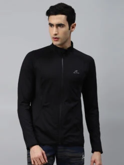 Alcis Black Solid Training Jacket