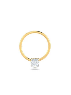 KuberBox 14K 0.08 Carat 4 Prongs Diamond Nose Pin For Women And Girls -Gemischtwarenladen Für Damenmode np60408 14k 3 107e3b9c