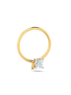KuberBox 14K 0.08 Carat 4 Prongs Diamond Nose Pin For Women And Girls -Gemischtwarenladen Für Damenmode np60408 14k 4 05abff77