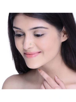 KuberBox 14K 0.08 Carat 4 Prongs Diamond Nose Pin For Women And Girls -Gemischtwarenladen Für Damenmode np60408 14k 5 1843783b