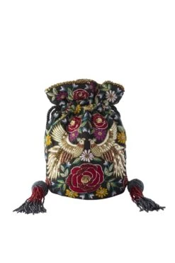 Adora By Ankita Black Phoneix Round Bag