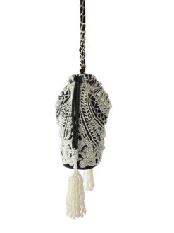 Adora By Ankita Black Velvet Pearl Necklace Bag -Gemischtwarenladen Für Damenmode pb bvpnb d