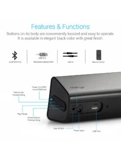 Portronics Sound Slick II 40W POR-936 Wired And Wireless Bluetooth Sound Bar (Black) -Gemischtwarenladen Für Damenmode por 936 5 1d8506e3