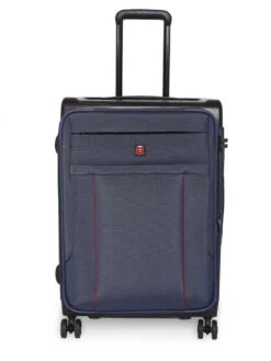 Swiss Brand PERTH Navy Color ABS Material Soft 24" Medium Trolley