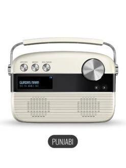 Saregama Carvaan Punjabi - Music Player With 5000 Preloaded Songs, Bluetooth/FM/AUX(Porcelain White)