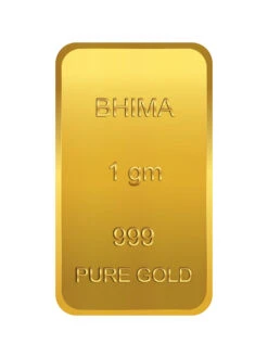 Bhima Jewellers 24K 1 G Yellow Gold Bar 24 (999) K 1 G Gold Bar