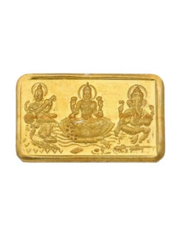 Sri Jagdamba Pearls 0.5 Gram 24Kt (999) Ganesh Saraswathi Lakshmi Gold Coin