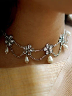 Teejh By Joker And Witch White Brass Choker