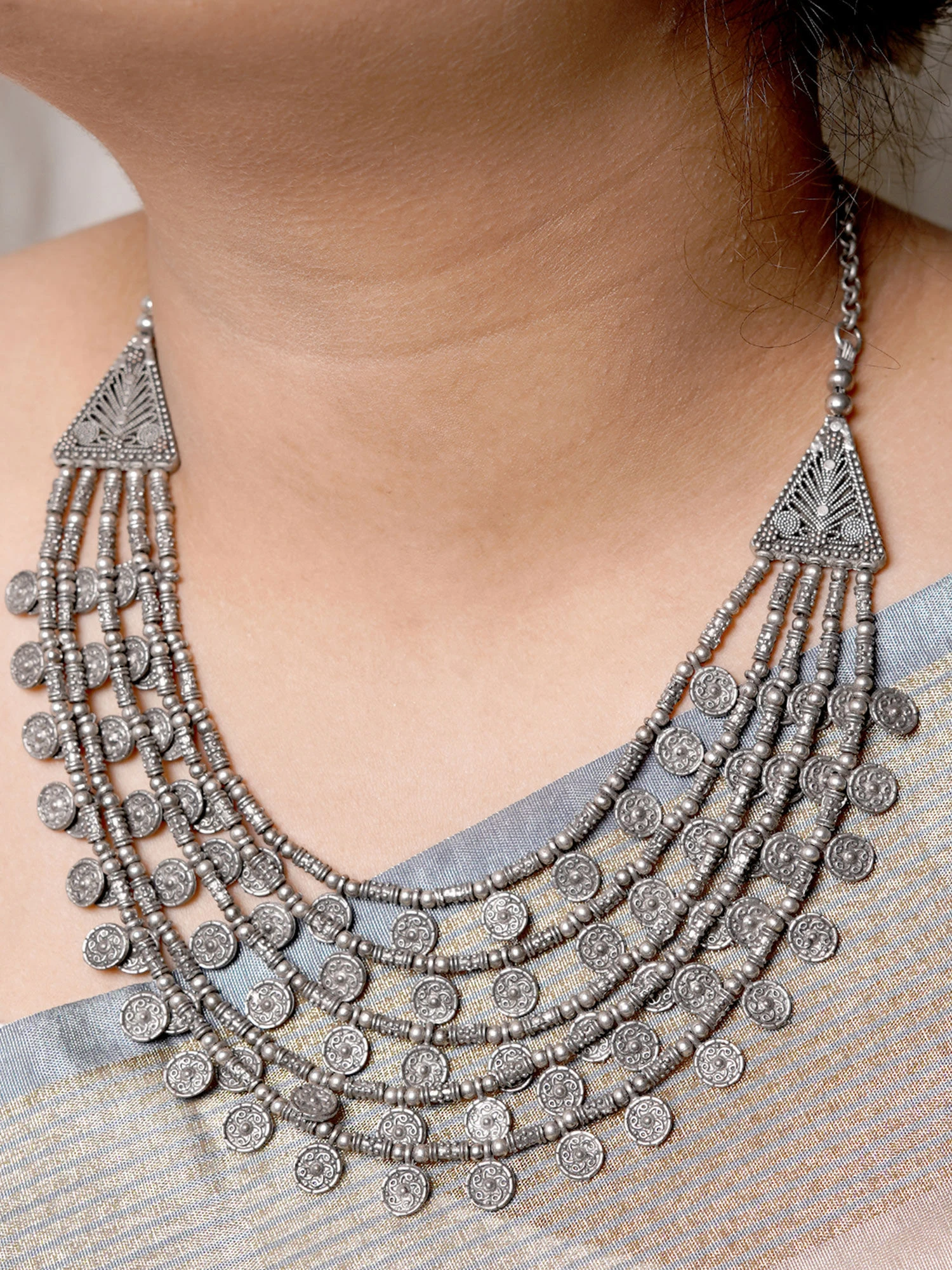 Teejh By Joker And Witch Silver Brass Necklace 4 Teejh By Joker And Witch Silver Brass Necklace – Bild 2