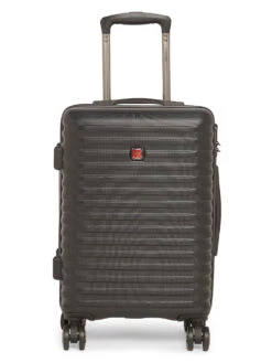 Swiss Brand DUBLIN Black Color PU Material Hard 20" Cabin Trolley