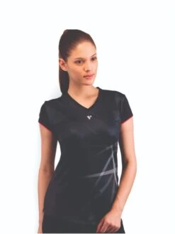 Veloz Women's Multisport Wear - Fitness Top Half Sleeves V Flex - Black -Gemischtwarenladen Für Damenmode v5mth4004 bk 2