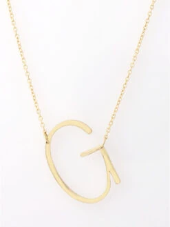 Tipsyfly Slanted Alphabet Necklace-Letter G