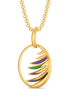 MELORRA 18Kt Playful Plumes Gold Pendants