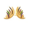 MELORRA 18Kt Playful Plumes Gold Earrings