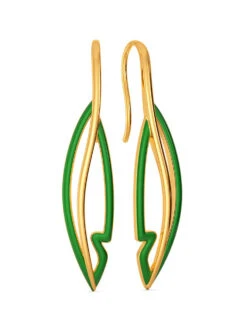 MELORRA 18Kt Green Preen Gold Earrings