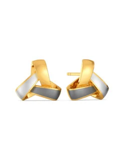 MELORRA 18Kt Grey Play Gold Earrings