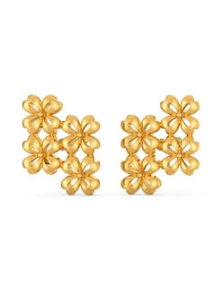 MELORRA 18Kt Floral Cluster Gold Earrings -Gemischtwarenladen Für Damenmode w20cdb37s 2 2409f1d3